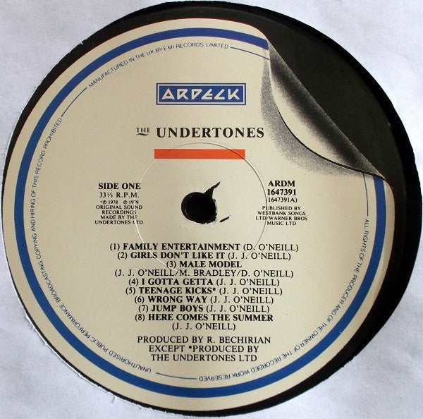 Image of Label Cover of LP - VG/VG+ - THE UNDERTONES, The Undertones (Ardeck; ARDM 1647391, UK 1983 Reissue, Barcoded Sleeve, Inner With Curved Corners), Edge Wear,  - 2946067S