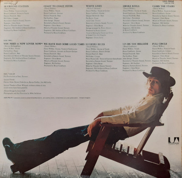 Image of Back Cover of LP - VG/VG+ - DAVID WIFFEN, Coast To Coast Fever (UA; UAS 29558, UK 1973), Edge Wear, stains,  - 3046011S