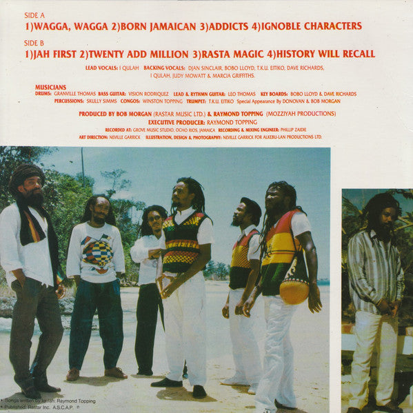 Image of Back Cover of LP - VG/VG+ - IQULAH, Rasta Philosophy Vol. 1 (Rastar International ; RI-891201, Canada 1985, Inner), ,  - 3516521C