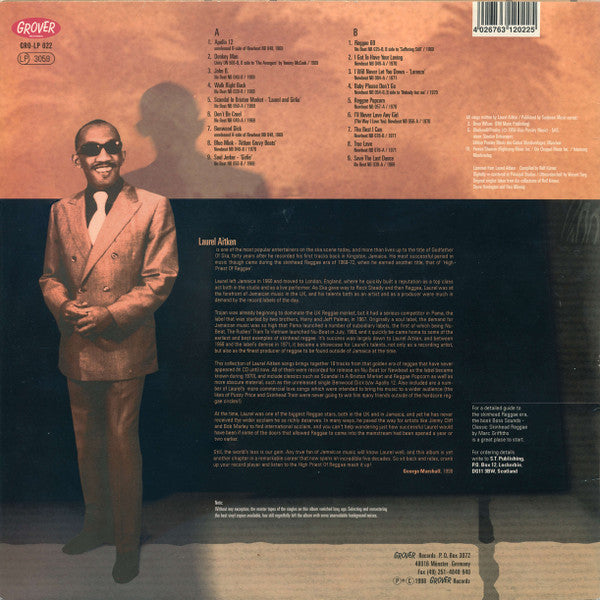 Image of Back Cover of LP - VG/VG - LAUREL AITKEN, The Legendary Godfather Of Ska - Volume 1 - The Pama Years (1969-1971)  (Grover; GRO-LP022, Germany 1998), ,  - 2746274S