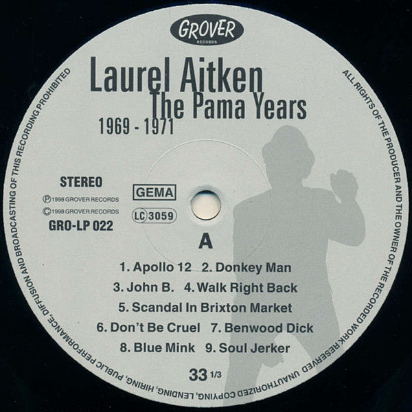 Image of Label Cover of LP - VG/VG - LAUREL AITKEN, The Legendary Godfather Of Ska - Volume 1 - The Pama Years (1969-1971)  (Grover; GRO-LP022, Germany 1998), ,  - 2746274S