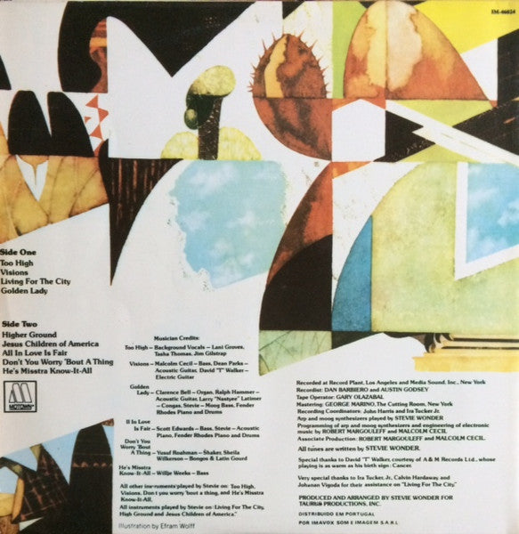 Image of Back Cover of LP - VG+/G+ - STEVIE WONDER, Innervisions (Tamla Motown; IM-46024, Portugal 1979 Reissue, Gatefold), Marks to disc.,  - 3516393C