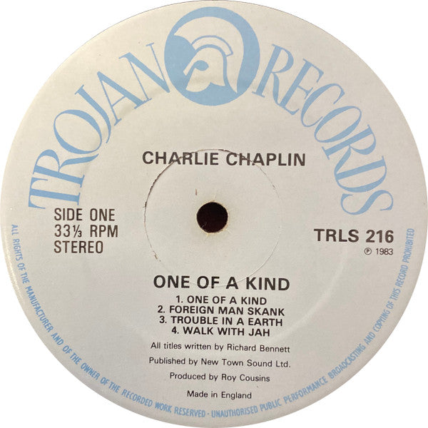 Image of Label Cover of LP - VG/VG - CHARLIE CHAPLIN, One Of A Kind (Trojan Records; TRLS 216, UK 1983), ,  - 3426127E