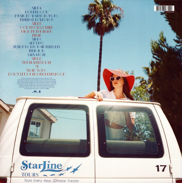 Image of Back Cover of LP - VG+/VG+ - LANA DEL REY, Honeymoon (Polydor; 4748829, Europe 2015, Gatefold, 2 Inners & Booklet, Red Vinyl), ,  - 3646356S