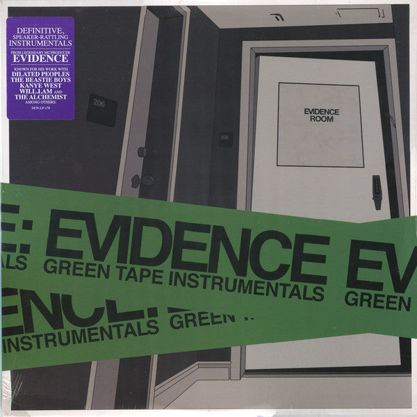 Image of Front Cover of LP - EX/EX - EVIDENCE, Green Tape Instrumentals (Decon; DCN-LP-178, US 2013, Translucent Green), , Once again Evidence delivers with a nice collection of beats. The Green Tape is very easy to listen to and it's sure to get your head nodding to the smooth samples and the hard-hitting bass. - 1746267S