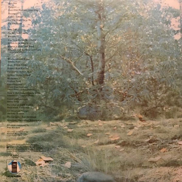 Image of Back Cover of LP - VG/G - JONI MITCHELL, For The Roses (Asylum Records Blue Door Label; K 53007, UK 1976 Reissue, Gatefold With Extra Page), ,  - 2616329C