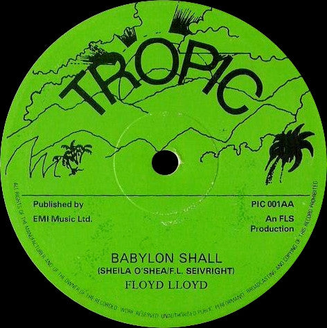 Image of Front Cover of 12" - /G - FLOYD LLOYD, Babylon Shall / Soulful Lover Baby (Tropic; PIC 001, UK 1980s), Lots of marks on each side, causing crackle at occasional light clicking. Plays above grade even still,  - 4046139S