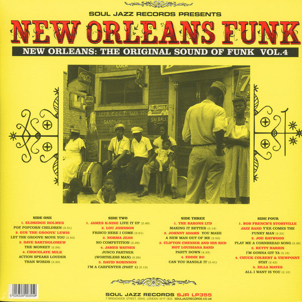 Image of Back Cover of 2xLP - VG+/VG+ - VARIOUS, Soul Jazz Presents New Orleans Funk Vol.4 - Voodoo Fire In New Orleans 1951-1975 (Soul Jazz; SJRLP355, UK 2016, Gatefold, 2 Inners), ,  - 3346004S