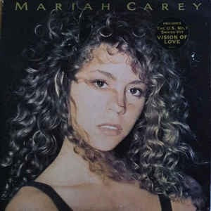 Image of Front Cover of LP - G+/G+ - MARIAH CAREY, Mariah Carey (Columbia; 466815 1, UK 1990, Inner), Small tear to sleeve opening and tear to inner. Slight warp to disc.,  - 1816476C