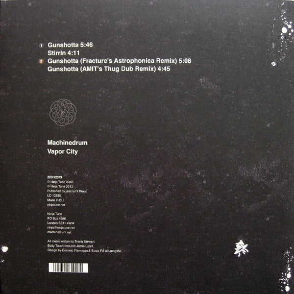 Image of Back Cover of 12" - VG/VG+ - MACHINEDRUM, Gunshotta Ave. (Ninja Tune; ZEN12373, UK 2013, Picture Sleeve), ,  - 4914353C