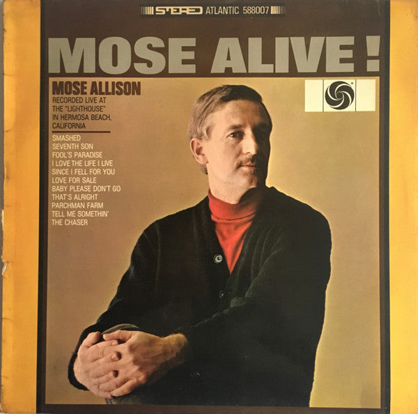 Image of Front Cover of LP - VG/VG+ - MOSE ALLISON, Mose Alive! (Atlantic Plum & Orange; 587007, UK 1966, Stereo), ,  - 4126338E