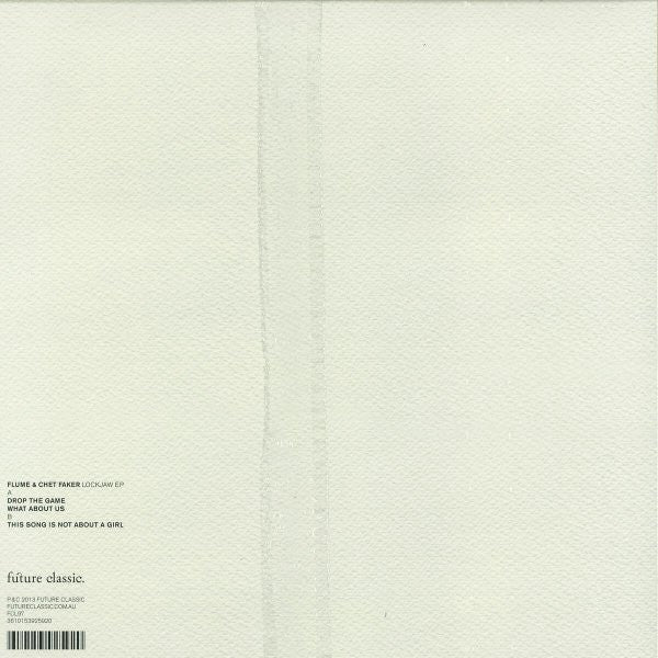 Image of Back Cover of 4244268S: 12" - FLUME & CHET FAKER, Lockjaw EP (Future Classic; FCL97, UK 2014) Tiny tear on the top seam of the sleeve.  G+/VG+