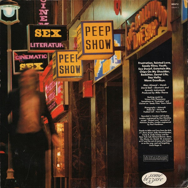 Image of Back Cover of LP - G+/VG - SOFT CELL, Non-Stop Erotic Cabaret (Some Bizzare; BZLP2, UK 1981, No Inner), Hairlines. Heavy edge wear, ring wear and creasing. ,  - 3846218S
