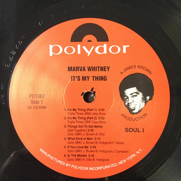 Image of Label Cover of LP - VG+/VG+ - MARVA WHITNEY, It's My Thing (Polydor Red Label; PD 1062, US Reissue, No Barcode), ,  - 1626324E