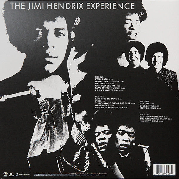 Image of Back Cover of 2xLP - VG+/VG+ - THE JIMI HENDRIX EXPERIENCE, Are You Experienced (Sony; 88875134501, Europe 2015 Reissue, Gatefold, Booklet, 180 Gram Vinyl), ,  - 3546213S