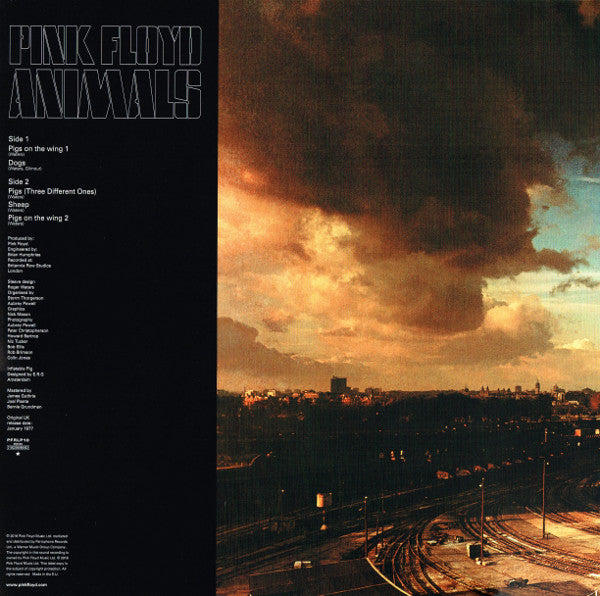Image of Back Cover of LP - VG/VG - PINK FLOYD, Animals (Pink Floyd Records Picture Labels With Break In Rim Text; PFRLP10, Europe 2016 Reissue, Gatefold, Inner, 180 Gram Vinyl, Remastered), Strong VG,  - 4316403C