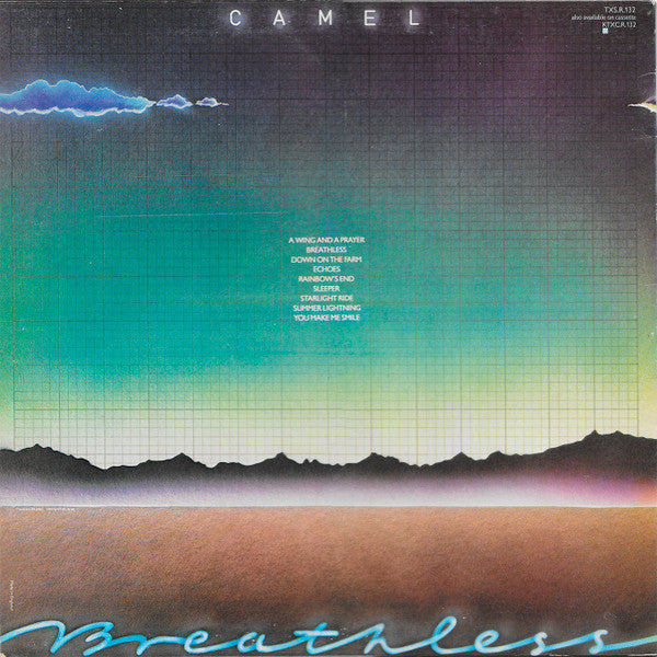 Image of Back Cover of 4224354E: LP - CAMEL, Breathless  (Decca; TXS-R 132, UK 1978, Insert)   VG/VG+