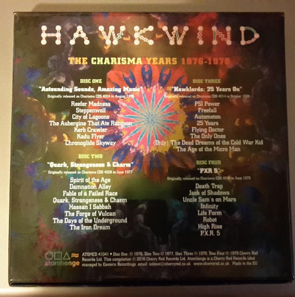 Image of Back Cover of 4xCD - VG+/VG - HAWKWIND, The Charisma Years 1976-1979 (Atomhenge; ATOMCD41041, UK 2016, Clamshell Box Set, Poster), ,  - 3216287C