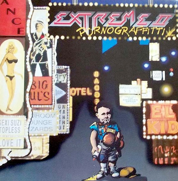 Image of Front Cover of 2024137E: LP - EXTREME, Extreme II : Pornograffiti (A&M Records; 395 313-1, UK 1990, Horizontal Barcode) Edgewear to sleeve.  VG/VG+