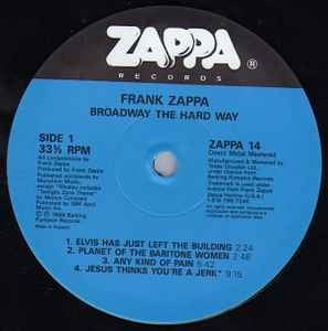 Image of Label Cover of LP - VG/VG - FRANK ZAPPA, Broadway The Hard Way (Zappa; ZAPPA 14, UK 1988, Gatefold, Inner), Hairlines, edge & ring wear,  - 3646127S