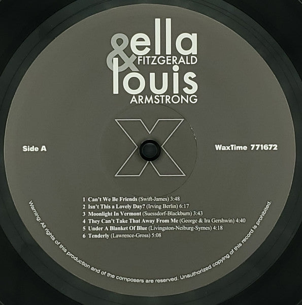 Image of Label Cover of LP - VG/VG - ELLA FITZGERALD AND LOUIS ARMSTRONG, Ella and Louis (Wax Time; 771672, Europe 2010 Reissue, 180g Vinyl), Hairlines. 5cm seam split to top edge.,  - 3646446S