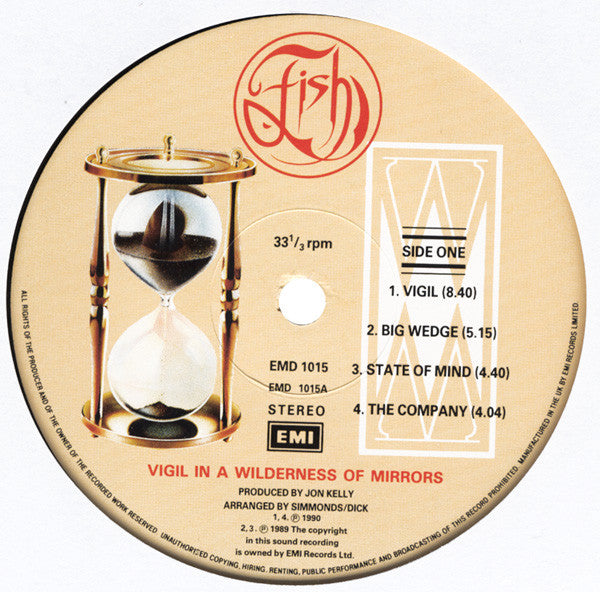 Image of Label Cover of LP - VG/VG - FISH, Vigil In A Wilderness Of Mirrors  (EMI; EMD 1015, UK 1990, Gatefold, Marillion), Light Sleeve Wear,  - 3746245S