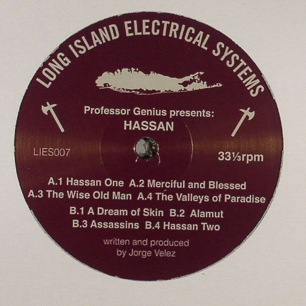 Image of Front Cover of 2x12" - /VG - PROFESSOR GENIUS, Hassan (L.I.E.S (Long Island Electrical Systems); LIES007, US 2012, Plain Sleeve), light scuffs and marks only,  - 0746388S