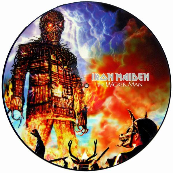 Image of Label Cover of 12" - VG/VG+ - IRON MAIDEN, The Wicker Man (EMI; 7243 8 88687 6 1 , Europe 2000, Die Cut Sleeve, Picture Disc), ,  - 2326340E