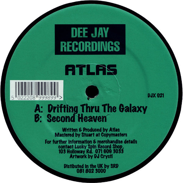 Image of Front Cover of 12" - /VG - ATLAS, Drifting Thru The Galaxy / Second Heaven (Dee Jay Recordings; DJX021, UK 1994), Light marks only,  - 3226057E