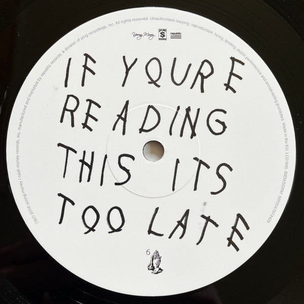 Image of Label Cover of 2xLP - VG+/VG+ - DRAKE, If You're Reading This It's Too Late (Young Money; 0602547973450, Europe 2016, Gatefold), Sleeve has a corner crease. Hype sticker stuck on sleeve.,  - 3416014C