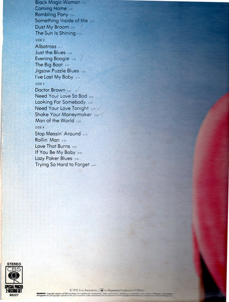 Image of Back Cover of 2914186C: 2xLP - FLEETWOOD MAC, History of (CBS; 88227, UK 1975, Gatefold)   VG+/VG+