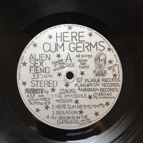 Image of Label Cover of LP - VG/VG - ALIEN SEX FIEND, Here Cum Germs (Anagram; GRAM31, UK 1987, Inner), ,  - 3926016E