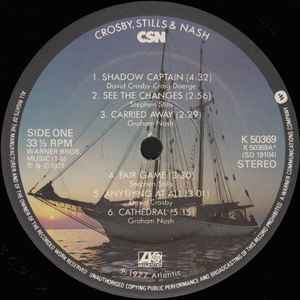 Image of Label Cover of LP - VG/VG - CROSBY, STILLS & NASH, CSN (Atlantic; K50369, UK 1977, Textured Sleeve, Inner), Writing On Front Sleeve,  - 3546087S