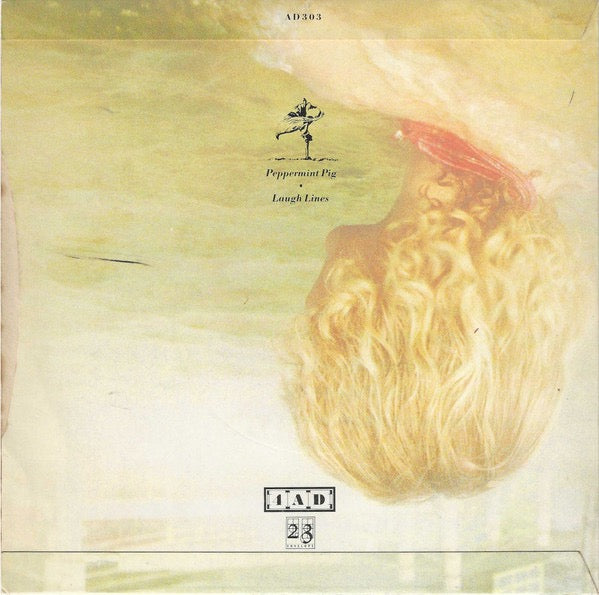 Image of Back Cover of 7" - G+/VG - COCTEAU TWINS, Peppermint Pig / Laugh Lines (4AD; AD303, UK 1983, Picture Sleeve), Water Damage To Sleeve,  - 4226108E