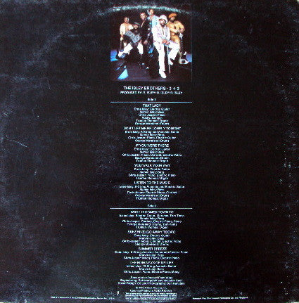 Image of Back Cover of LP - VG/VG+ - THE ISLEY BROTHERS, 3 + 3 (Epic Yellow; S EPC 65740, UK 1973, Gatefold), Light crease on part of sleeve. Light ringwear on back,  - 3846122S
