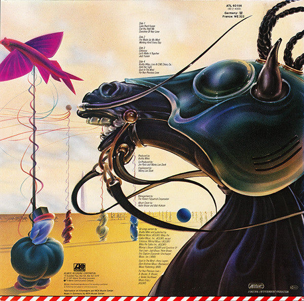 Image of Back Cover of 2xLP - VG/VG - BUDDY MILES REGIMENT, Sneak Attack (Atlantic; ATL 60 156, Europe 1981, Gatefold), Sleeve has slight discolouration, edge / corner wear; peeling sticker on front,  - 3816332C