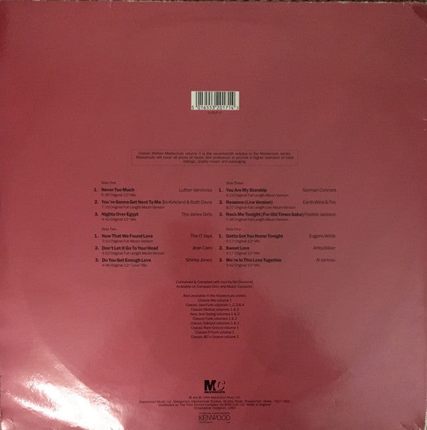 Image of Back Cover of 2xLP - VG/VG+ - VARIOUS, Classic Mellow Mastercuts Volume 3 (Mastercuts; CUTSLP-17, UK 1994, Gatefold), ,  - 3316110C
