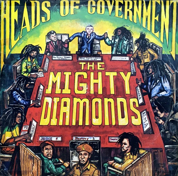 Image of Front Cover of LP - VG/VG - THE MIGHTY DIAMONDS, Heads Of Government (Revolutionary Sounds; , Jamaica 1982), Light marks, bit of background. Spine damage on sleeve, wear to the opening.,  - 3646144S