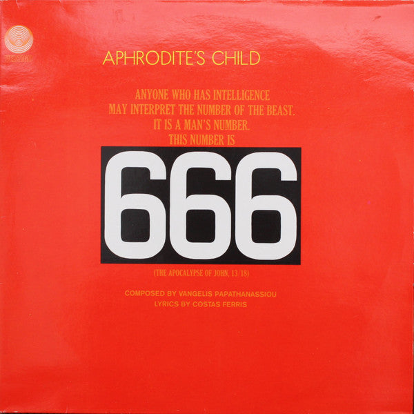 Image of Front Cover of 2xLP - VG/VG - APHRODITE'S CHILD, 666 (Vertigo Spaceship; 6673001, France 1970s Reissue, Gatefold, "Printed in Germany" inside gatefold), Strong VG - a few light marks, Edge Wear,  - 4246345S