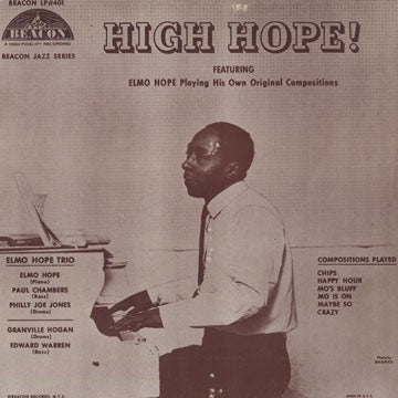 Image of Front Cover of LP - VG+/VG+ - ELMO HOPE, High Hope! (VSOP; VSOP-3, US 1985 Reissue, Pasteback Sleeve), ,  - 4316437C