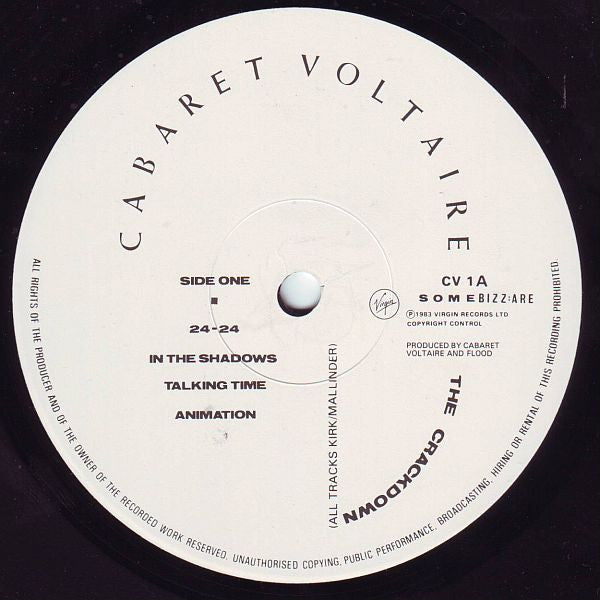 Image of Label Cover of LP - VG/VG+ - CABARET VOLTAIRE, The Crackdown (Some Bizzare; CV 1, UK 1983, Inner), Sticker Damage To Sleeve,  - 2826071E