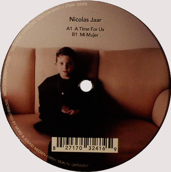 Image of Back Cover of 12" - VG/VG - NICOLAS JAAR, Time For Us / Mi Mujer (Wolf + Lamb Music; WLM08, US 2010, Die Cut Company Sleeve), B side has a little crackle and surface noise but plays well, A side sounds great,  - 3226160E