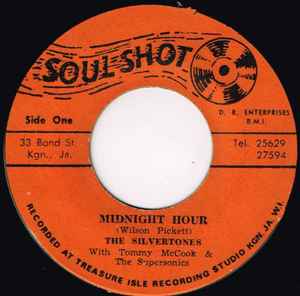 Image of Front Cover of 5124088E: 7" - SILVERTONES / TOMMY MCCOOK, Midnight Hour / Soul For Sale (Soul Shot; , Jamaica 1968) Marks on vinyl. Light background noise.  /G+