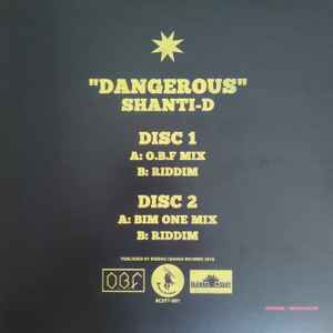 Image of Back Cover of 2x7" - EX/EX - SHANTI D / O.B.F / BIM ONE PRODUCTION, Dangerous ( O.B.F Mix ) / Dangerous ( Bim One Mix ) (Riddim Chango; RCEP7-001, UK 2017, Company Sleeve), , A contemporary cut to Conroy Smith's dancehall hit "Dangerous" sung by French sing-jay Shanti D. 2 x riddim tracks by one of leading soundsystems / produciton crew in Europe, O.B.F and far-east killer production team Bim One. Each disc has a version to flip over at your dance. A cover artwork by Kazy - 2056087S
