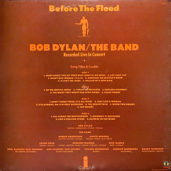 Image of Back Cover of 2524072E: 2xLP - BOB DYLAN / THE BAND, Before the Flood (Island Pink Rim; IDBD 1, US 1974, Gatefold, US Pressing for UK Release)   G+/VG