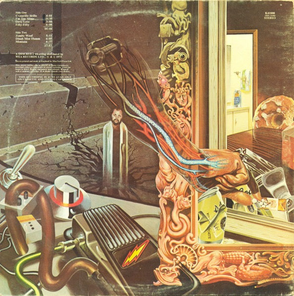Image of Back Cover of LP - VG/G - FRANK ZAPPA & THE MOTHERS, Over-Nite Sensation (Discreet; K41000, UK 1970s Reissue, Gatefold), Worn sleeve with sticker damage.,  - 3116262C