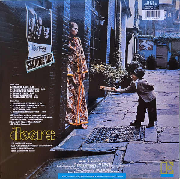 Image of Back Cover of LP - VG/VG - THE DOORS, Strange Days (Elektra; K42016, Germany 1980s Reissue), ,  - 2726126E