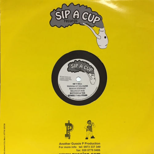 Image of Front Cover of 10" - VG/VG - ROMAN STEWART, Wisdom Of Solomon / True Colours (Sip A Cup Records; SIP10003, UK 2001, Company Sleeve), Strong VG, with light marks only. Sleeve has slight ringwear,  - 2046130S