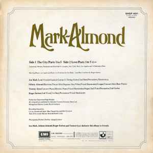 Image of Back Cover of LP - VG/VG+ - MARK-ALMOND, Mark-Almond (Harvest Green, Gramophone Co On Rim, EMI Box; SHSP4011, UK 1971 Reissue, Textured Sleeve), ,  - 1946225S