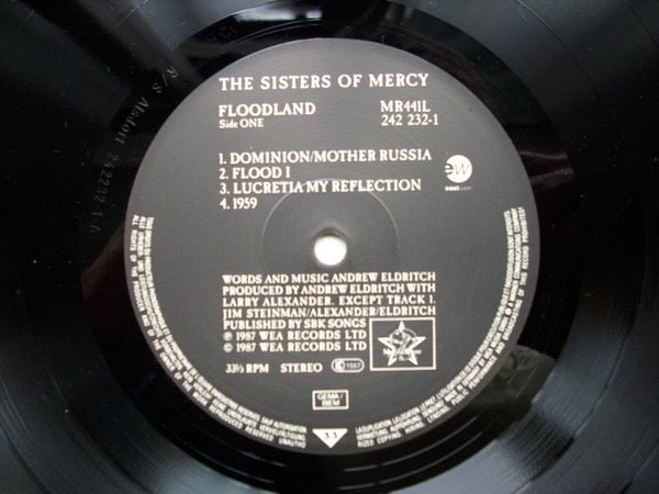 Image of Label Cover of LP - VG+/VG+ - THE SISTERS OF MERCY, Floodland (Merciful Release With East West Logo On Labels; MR441L, UK & Europe 1990s Reissue, Inner & Insert), Strong VG+ throughout, Lovely copy,  - 3616292C
